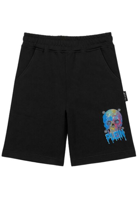 Black cotton Bermuda shorts for children Philipp Plein | BBE247NERO
